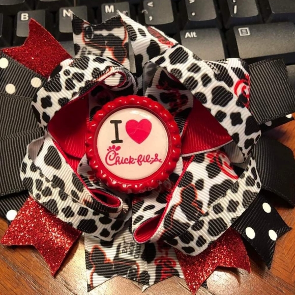 Adorable Things Other - 4.5 INCH I ❤️ CHICK-FIL-A HAIRBOW